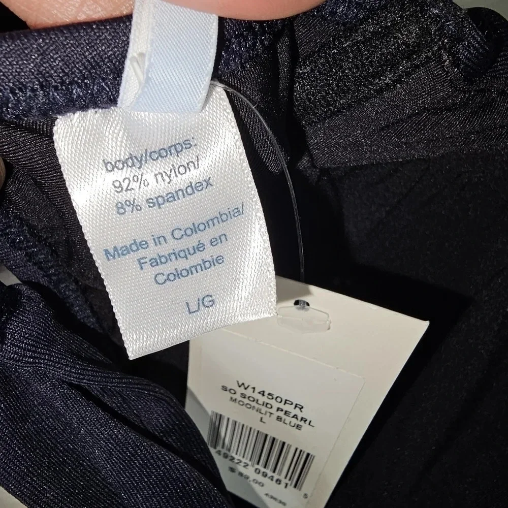 REVOLVE Eberjey Bikini Top NWT / Flounce Bandeau So Solid Dark Blue Size Large